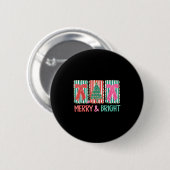 Retro Preppy Merry And Bright Girly Coquette Chris Ronde Button 5,7 Cm (Voorkant /achterkant)