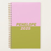 Retro Preppy roze Groene Geometrische Geometrische Planner (Voorkant)