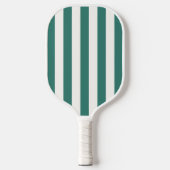 Retro Preppy Sportswear Stripes - Field Green Pickleball Paddle (Voorkant)