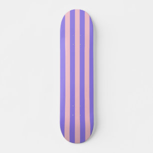 Retro Preppy Sportswear Stripes - Paarse Roze Persoonlijk Skateboard