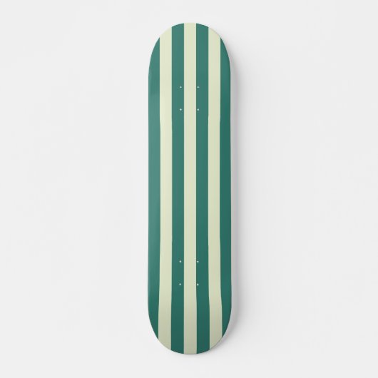Retro Preppy Sportswear Stripes - Retro Groen Persoonlijk Skateboard (Voorkant)