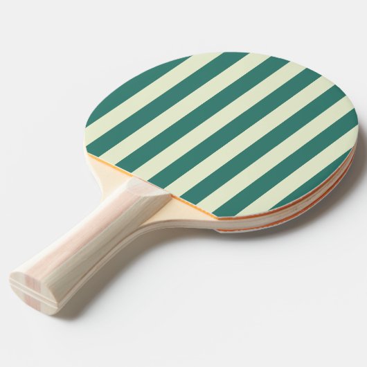 Retro Preppy Sportswear Stripes - Retro Groen Tafeltennisbatje (Voorkant Gekanteld)