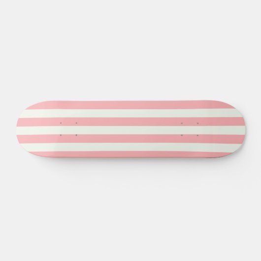 Retro Preppy Sportswear Stripes - Roze Crème Persoonlijk Skateboard (Horizontaal)
