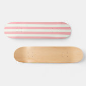 Retro Preppy Sportswear Stripes - Roze Crème Persoonlijk Skateboard (Horizontaal)