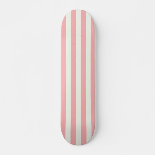 Retro Preppy Sportswear Stripes - Roze Crème Persoonlijk Skateboard (Voorkant)