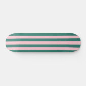 Retro Preppy Sportswear Stripes - Roze Groen Persoonlijk Skateboard (Horizontaal)