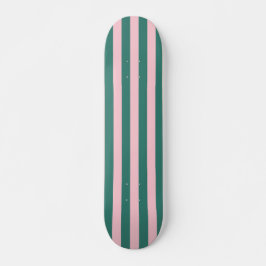 Retro Preppy Sportswear Stripes - Roze Groen Persoonlijk Skateboard