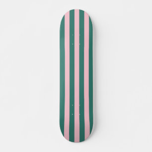 Retro Preppy Sportswear Stripes - Roze Groen Persoonlijk Skateboard