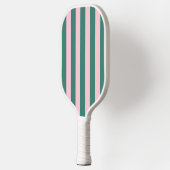 Retro Preppy Sportswear Stripes - Roze Groen Pickleball Paddle (Links)