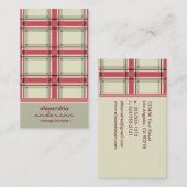 Retro Preppy Visitekaartjes (zilver/roze) (Voorkant / Achterkant)