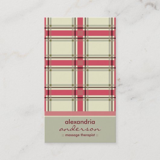 Retro Preppy Visitekaartjes (zilver/roze) (Voorkant)