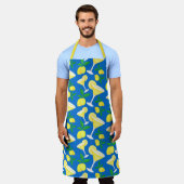 Retro Preppy Yellow Lemons Lemon Drops on Blue Schort (Gedragen)