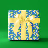 Retro Preppy Yellow Lemons Lemon Drops on Blue Schort