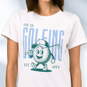 Retro Pret Humor Blauw Persoonlijke Golf Vrouw T-shirt