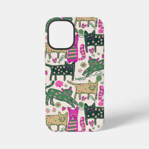 Retro pret kat ontwerp iPhone 12 mini hoesje