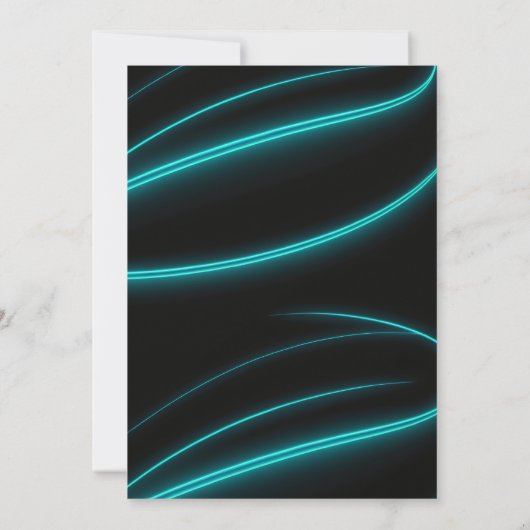 Retro Pret Neon Glow Roller Schaats Verjaardag Kaart (Achterkant)