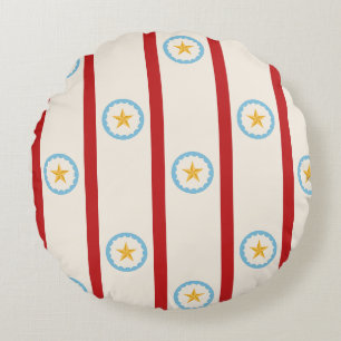 Retro Pretpark Circus Stars Vintage Kermis Rond Kussen