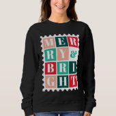 Retro Prettig en Helder Kerst Postzegel Trui (Voorkant)