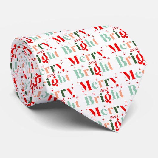 Retro Prettig en Helder Kerstmis Stropdas (Opgerold)