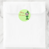 Retro Prettig Kerst Elf Stickers (Tas)