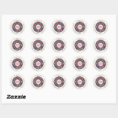 Retro Prettig Kerst Retouradres Ronde Sticker (Vel)