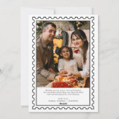 Retro Prettig Kerst Stempel Foto Familie Vakantie Feestdagenkaart (Achterkant)
