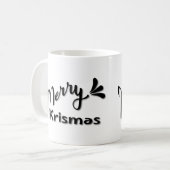 Retro Prettig Kerst Stijl Koffiemok (Voorkant links)