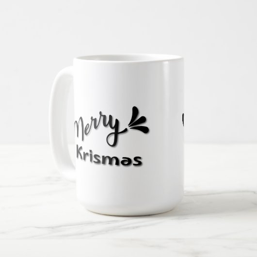 Retro Prettig Kerst Stijl Koffiemok (Voorkant links)