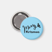 Retro Prettig Kerst Stijl Magneet (Voorkant / Achterkant)