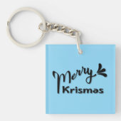 Retro Prettig Kerst Stijl Sleutelhanger (voorkant)