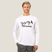 Retro Prettig Kerst Stijl Tri-Blend Shirt (Voorkant)