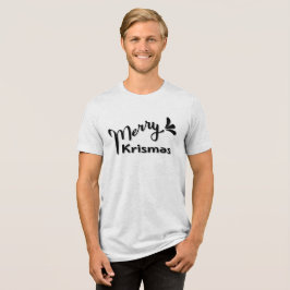 Retro Prettig Kerst Stijl Tri-Blend Shirt