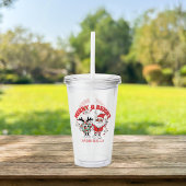Retro Prettig Kerstfeest Acryl Drinkbeker