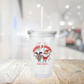 Retro Prettig Kerstfeest Acryl Drinkbeker