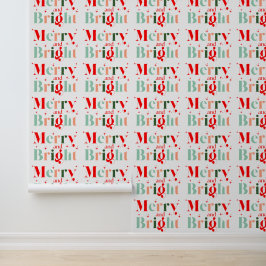 Retro Prettig Kerstfeest Behang