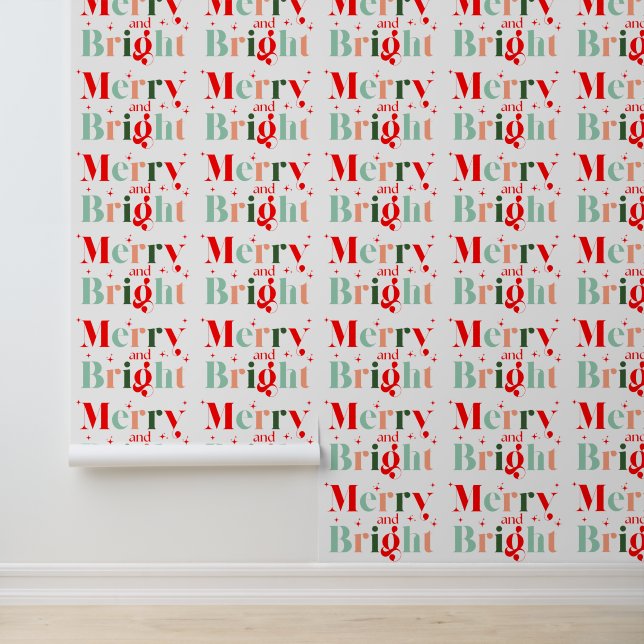 Retro Prettig Kerstfeest Behang (Applicatie)