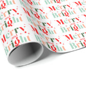 Retro Prettig Kerstfeest Cadeaupapier (Rol Hoek)