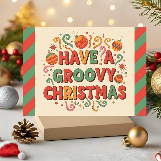 Retro Prettig Kerstfeest Feestdagen Kaart