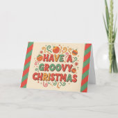 Retro Prettig Kerstfeest Feestdagen Kaart (Voorkant)