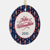 Retro Prettig Kerstfeest Keramisch Ornament (Rechts)