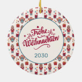 Retro Prettig Kerstfeest Keramisch Ornament (Achterkant)