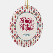 Retro Prettig Kerstfeest Keramisch Ornament (Rechts)