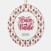 Retro Prettig Kerstfeest Keramisch Ornament (Links)