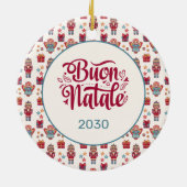Retro Prettig Kerstfeest Keramisch Ornament (Achterkant)