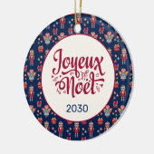 Retro Prettig Kerstfeest Keramisch Ornament (Links)