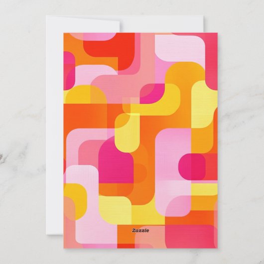 Retro Prettig Kerstfeest Roze Regenboog Frame 1 Fo Feestdagenkaart (Achterkant)