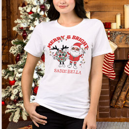 Retro Prettig Kerstfeest Tri-Blend Shirt