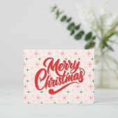 Retro Prettig Kerstmis Ansichtkaart Feestdagenkaart (Staand voorkant)