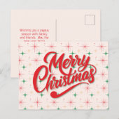 Retro Prettig Kerstmis Ansichtkaart Feestdagenkaart (Voorkant / Achterkant)