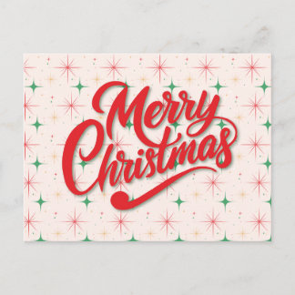 Retro Prettig Kerstmis Ansichtkaart Feestdagenkaart